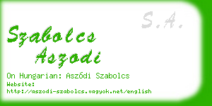 szabolcs aszodi business card