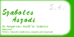 szabolcs aszodi business card